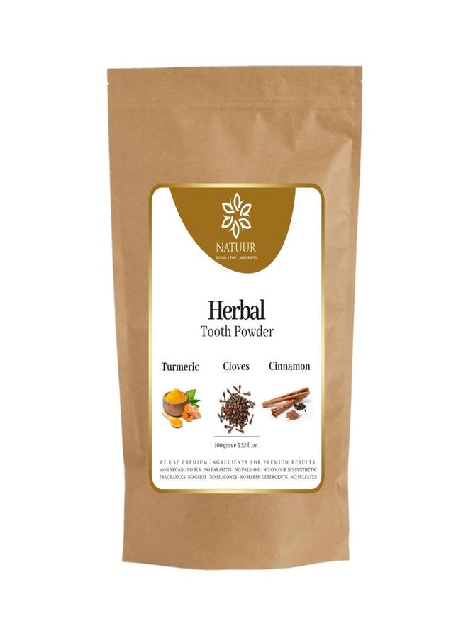 NATUUR - Herbal Toothpowder - 100g | With Turmeric, Cinnamon & Cloves | Help Natural Teeth Whitening | Promotes Healthy Gums | Chemical-Free Formula | Suitable for Everyday Use - Image 1
